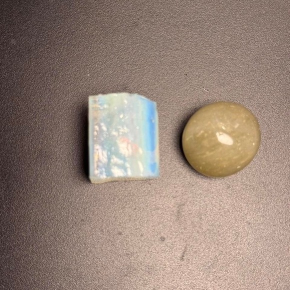 Natural Raw Opal Specimen and Polished Moonstone Crystal Set 2 Piece - Picture 5 of 7